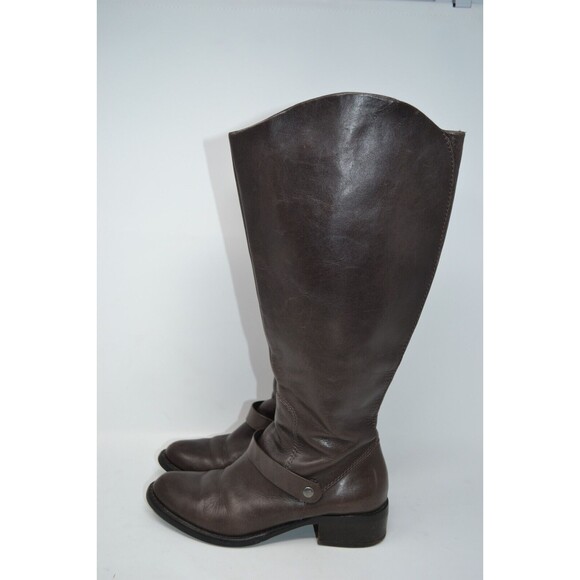 VIA SPIGA Women's Size 6 M Dark Brown Leather Riding Style Tall Boots Fashion - Picture 4 of 16